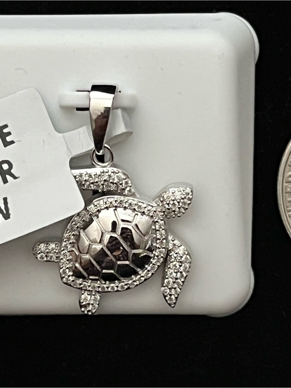 925 Sterling Silver Moissanite Sea Turtle Pendant | 1.00 CTW